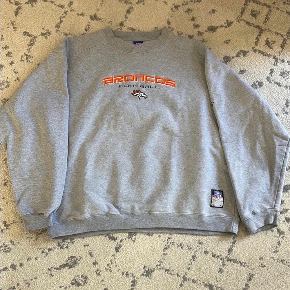 Vintage ReeBok Denver Broncos Crewneck hoodie grey orange